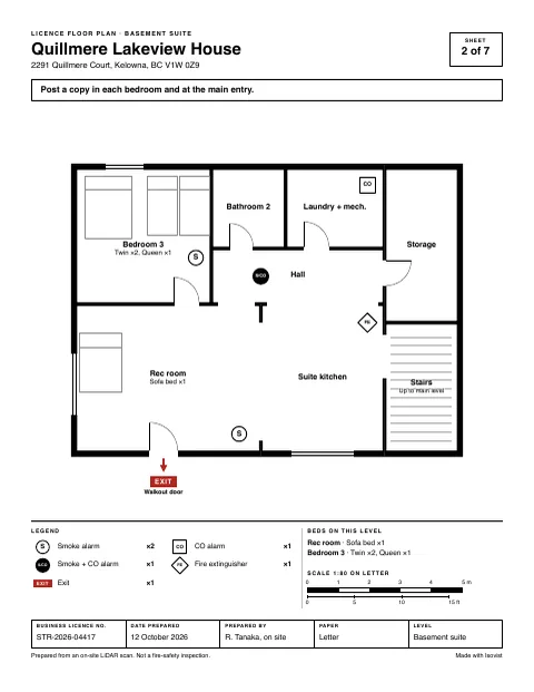 Sheet 2: plain floor plan of the basement suite
