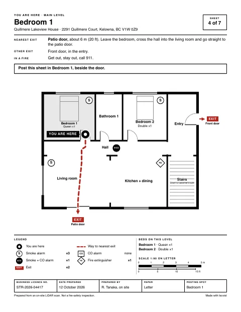 Sheet 4: “You are here” sheet for Bedroom 1