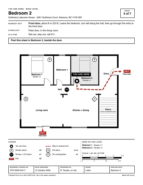 Sheet 5: “You are here” sheet for Bedroom 2